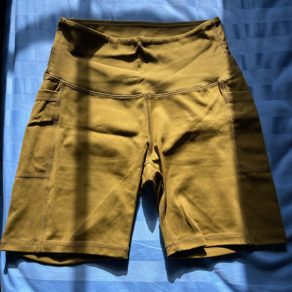 Rusty Green Colored Workout Shorts